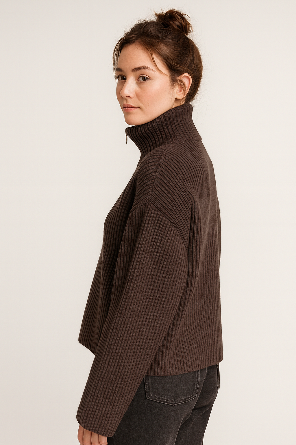 Damesvest van gebreid materiaal