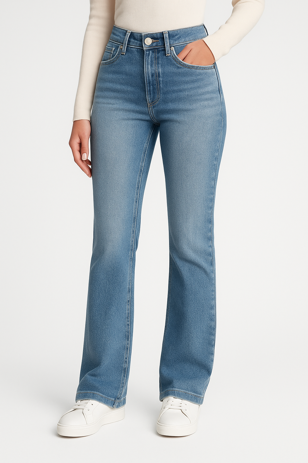 Damesjeans met licht uitlopende pijpen