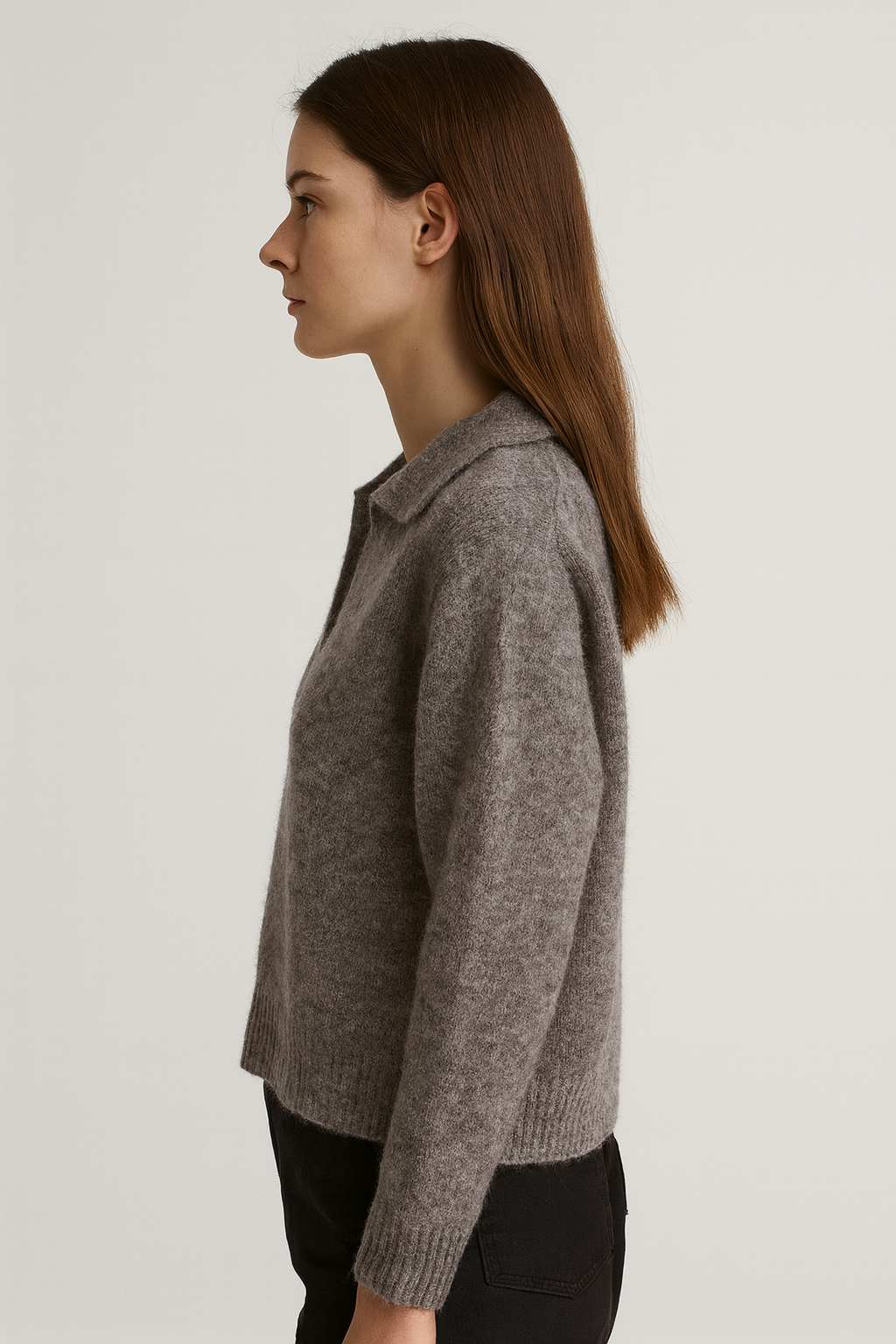 Trui van gebreid materiaal