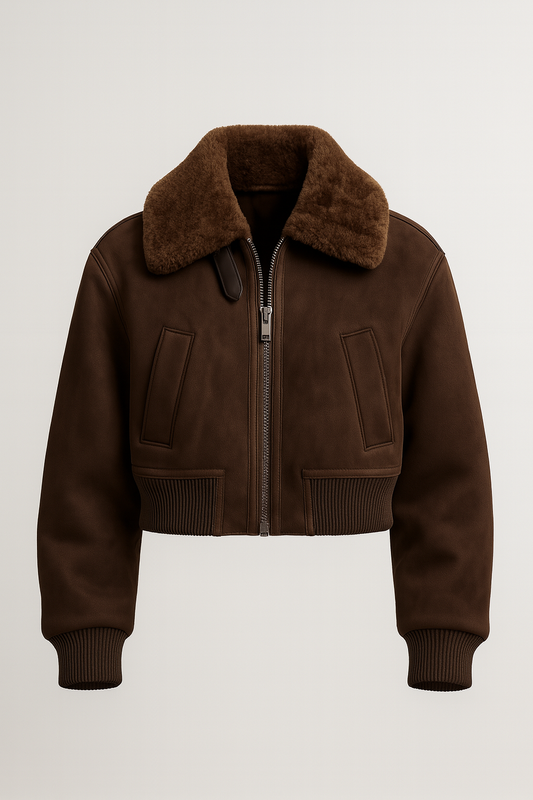 Korte damesjas van synthetische materialen