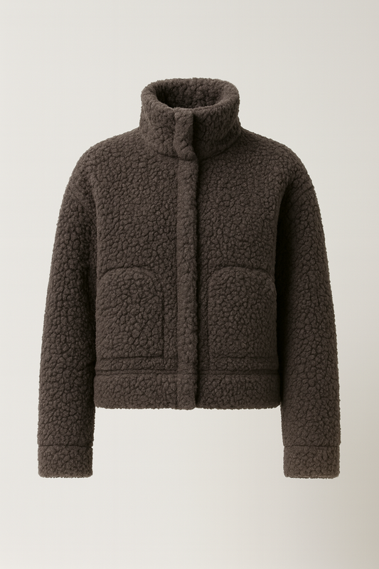 Jas van synthetisch teddy materiaal