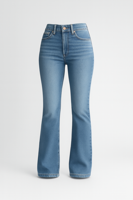 Damesjeans met licht uitlopende pijpen