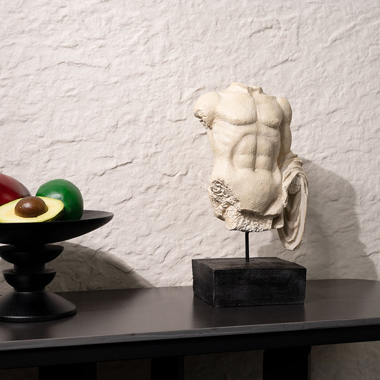 Dekoracyjna rzeźba z żywicy – klasyczne popiersie torsu, 32 cm